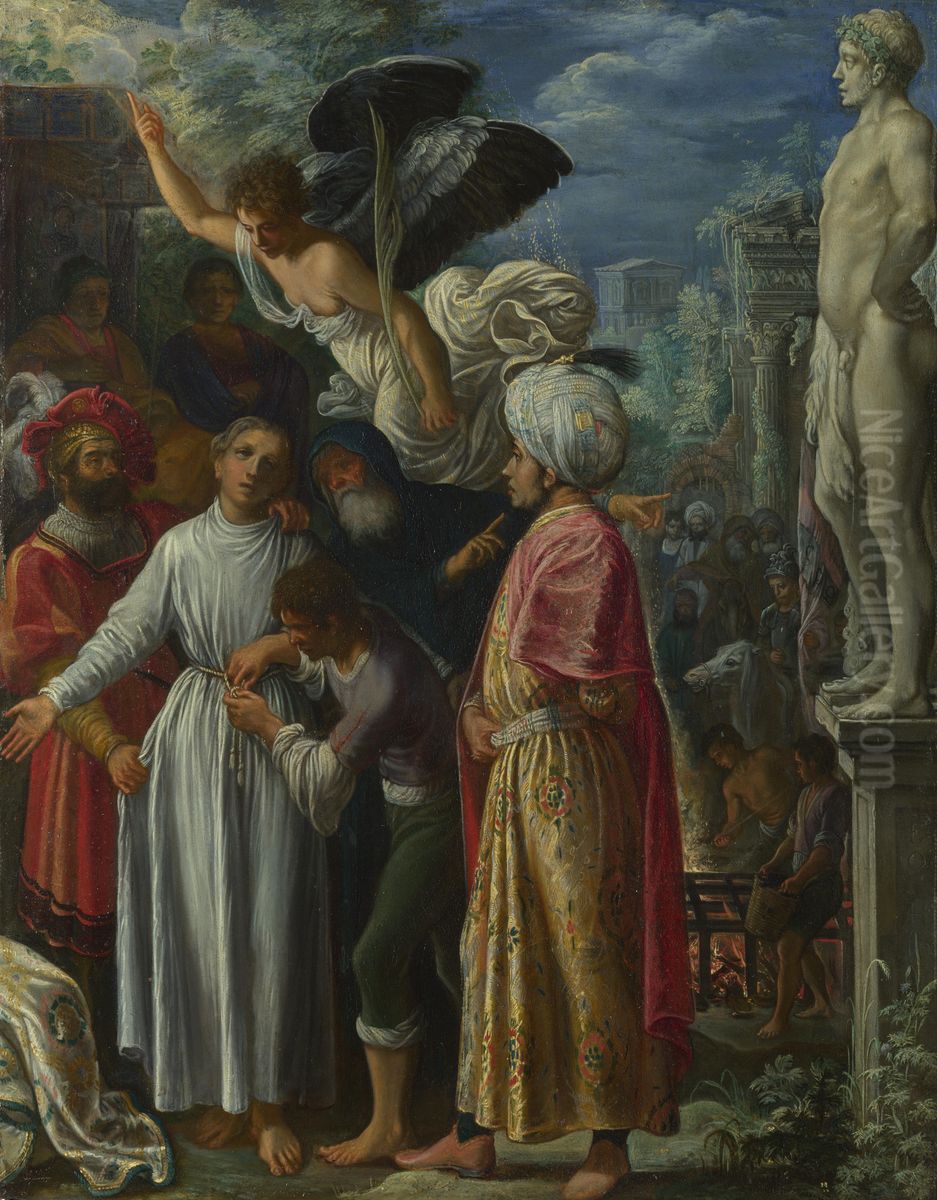 Saint Lawrence prepared for Martyrdom Oil Painting by Adam Elsheimer