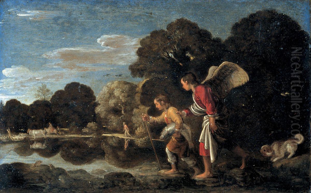 Tobias and the Angel Oil Painting by Adam Elsheimer