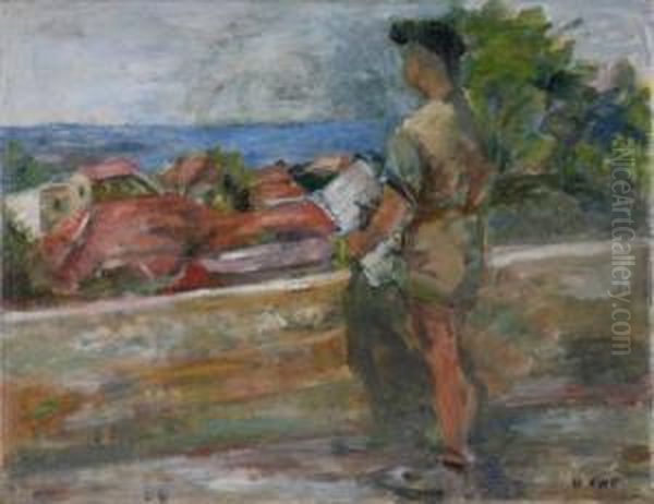 Makhlul, Tel Aviv Oil Painting by Menachem Schmidt Shemi