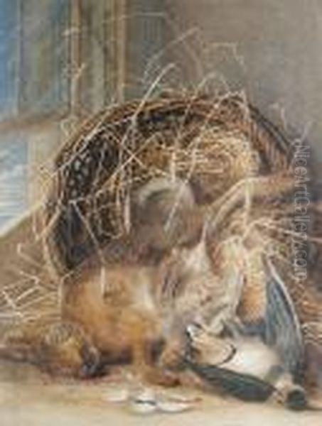 Still Life Of Dead Game Oil Painting by George Shepherd