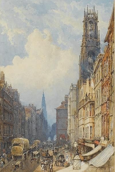 Fleet Street, London Oil Painting by George Shepherd