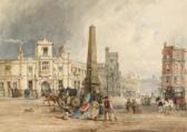 The Obelisk, St. George's Circus, London Oil Painting by George Shepherd