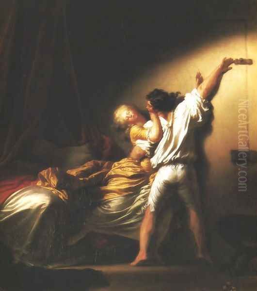 Lock Oil Painting by Jean-Honore Fragonard