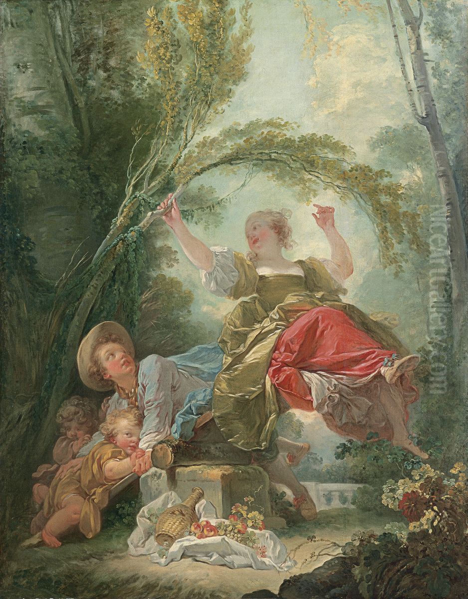 The See-Saw Oil Painting by Jean-Honore Fragonard