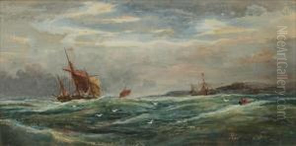Shipping Off Thecoast Oil Painting by Richard Short