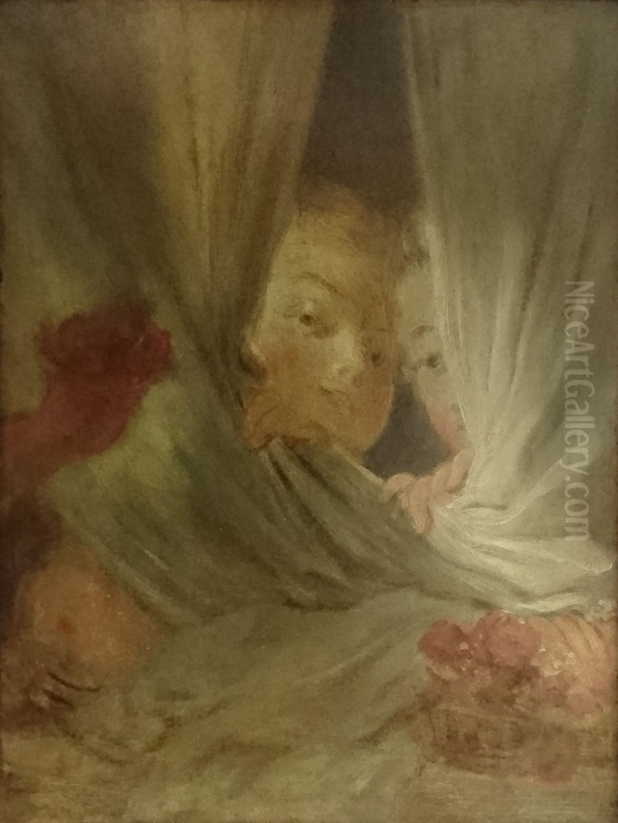 Curiosity Oil Painting by Jean-Honore Fragonard