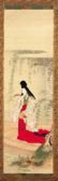 Azuma Dancer In A Boat (azumabune)
Hanging Scroll; Ink And Color On Silk Oil Painting by Katsukawa Shunsho