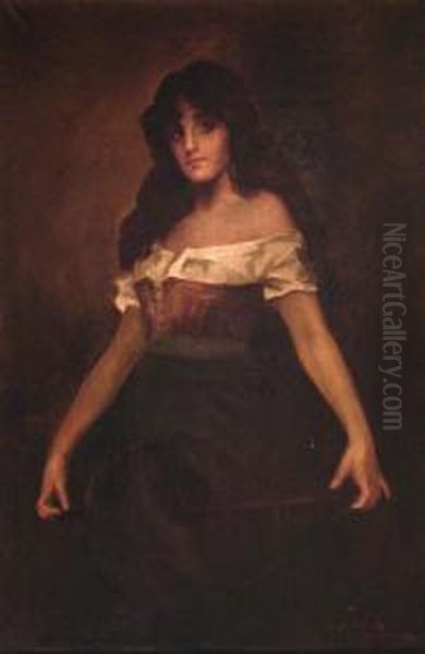 Joven Con Mandolina Oil Painting by Nathaniel Sichel