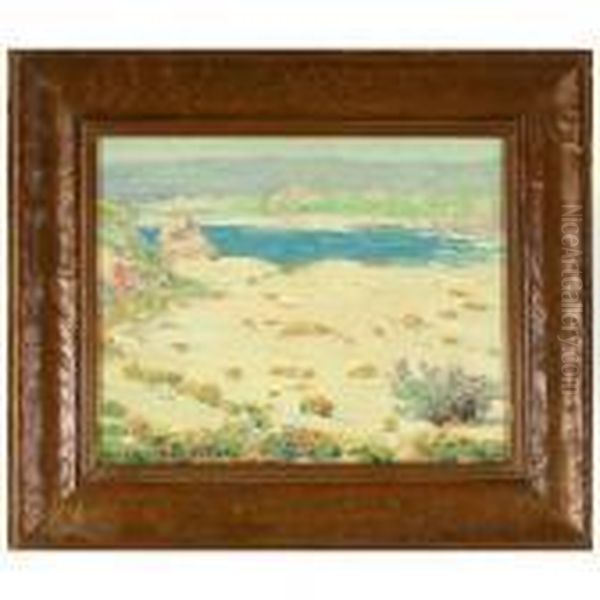 Coastal Dunes With Flowers Oil Painting by William Posey Silva