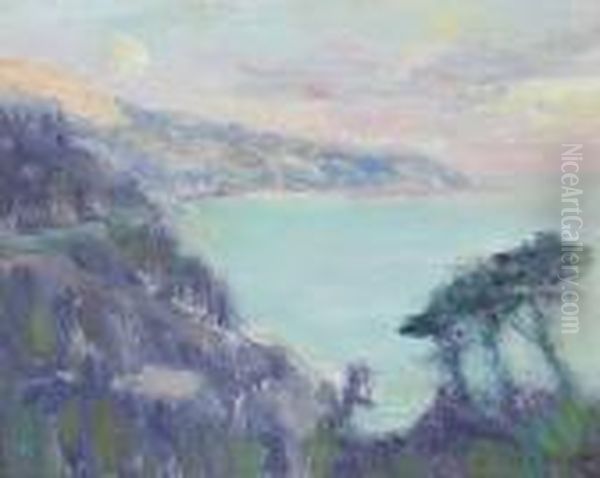 Full Moon And Mist - Lobos (no. 1382) Oil Painting by William Posey Silva