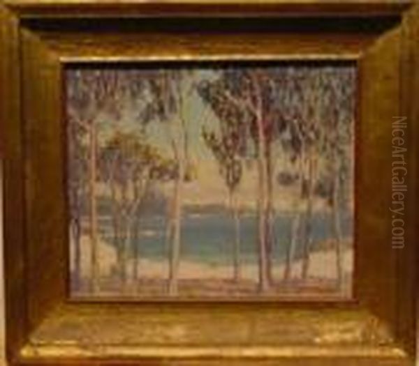 Carmel Shore From The Dunes Oil Painting by William Posey Silva