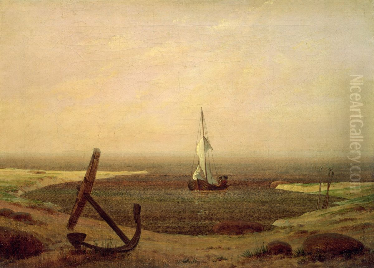 Evening Oil Painting by Caspar David Friedrich