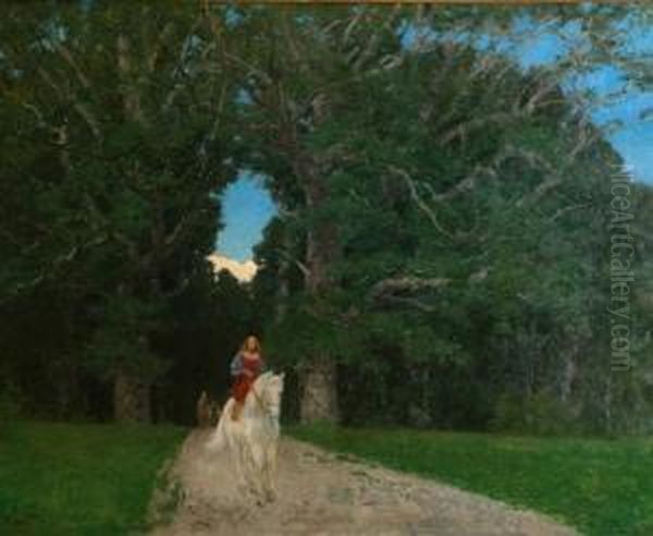 Prinsessen Kommer Ridende Oil Painting by Otto Ludvig Sinding