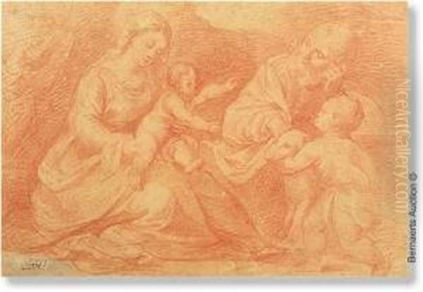 Holy Family With John Thebaptist Oil Painting by Elisabetta Sirani