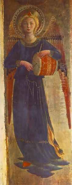 Angel (detail from the Linaioli Tabernacle) Oil Painting by Angelico Fra