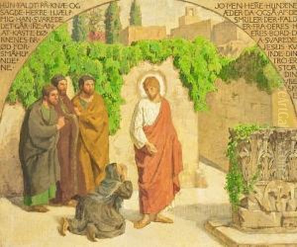 The Canaanite Woman Oil Painting by Joakim Skovgaard