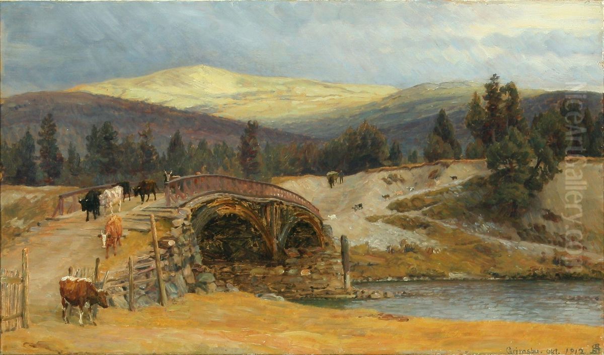 Scenery From Grimsbu Oil Painting by Niels Skovgaard