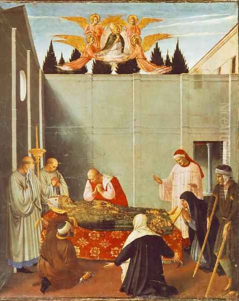Story of St Nicholas: The Death of the Saint (detail) Oil Painting by Angelico Fra