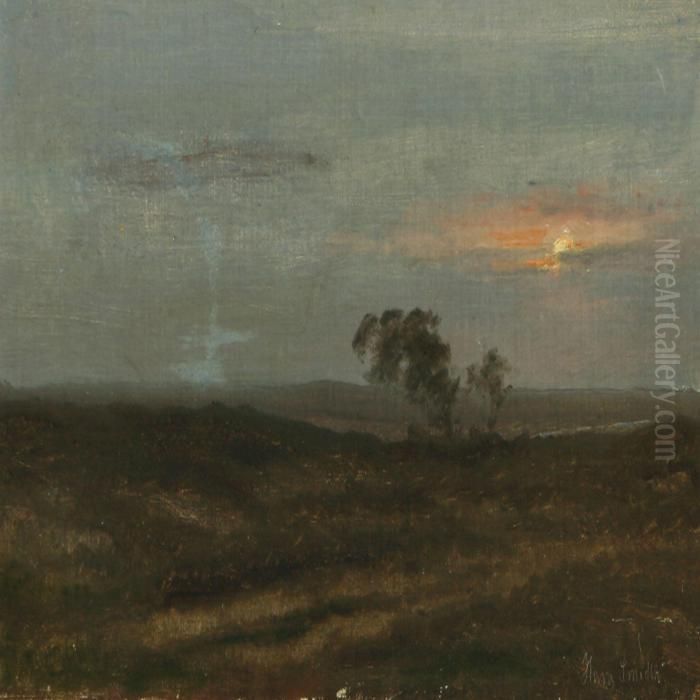 Danish Summer Evening Oil Painting by Hans Ludvig Smidth