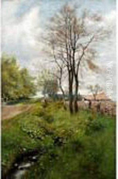 Ploughing The Field Oil Painting by Garden Grant Smith