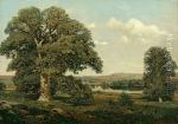 Old Oaks In September Oil Painting by Henry Pember Smith