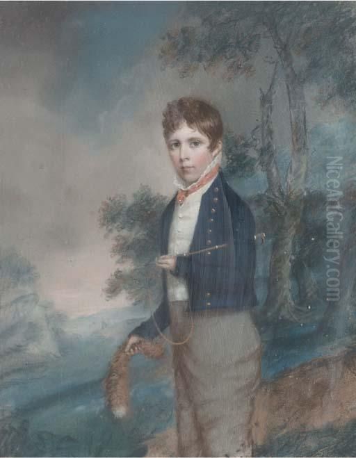 Portrait Of Andrew William 
Corbett, Son Of John Corbett Ofsundorne, Three-quarter Length; And 
Portrait Of Vincent Corbett,3rd Son Of John Corbett, Full-length Oil Painting by John Raphael Smith