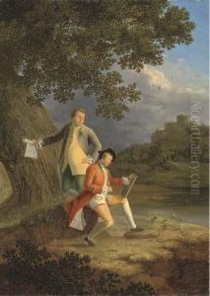 Double Portrait Of The Artists Oil Painting by George, of Chichester Smith