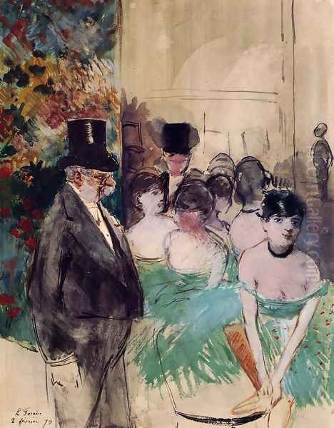 Intermission On Stage Oil Painting by Jean-Louis Forain