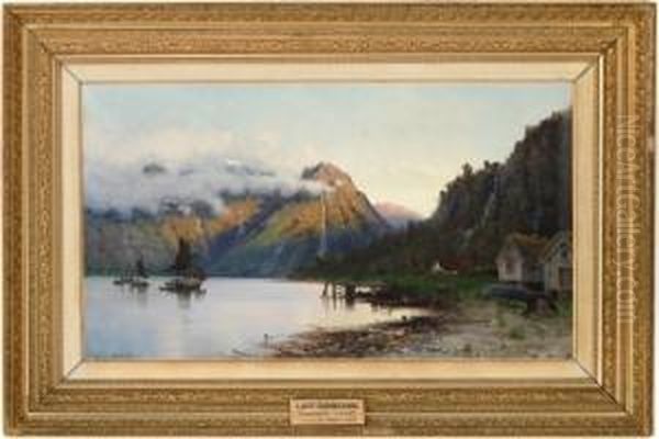 Fjordlandskap I Ettermiddagslys Oil Painting by Frithjof Smith-Hald
