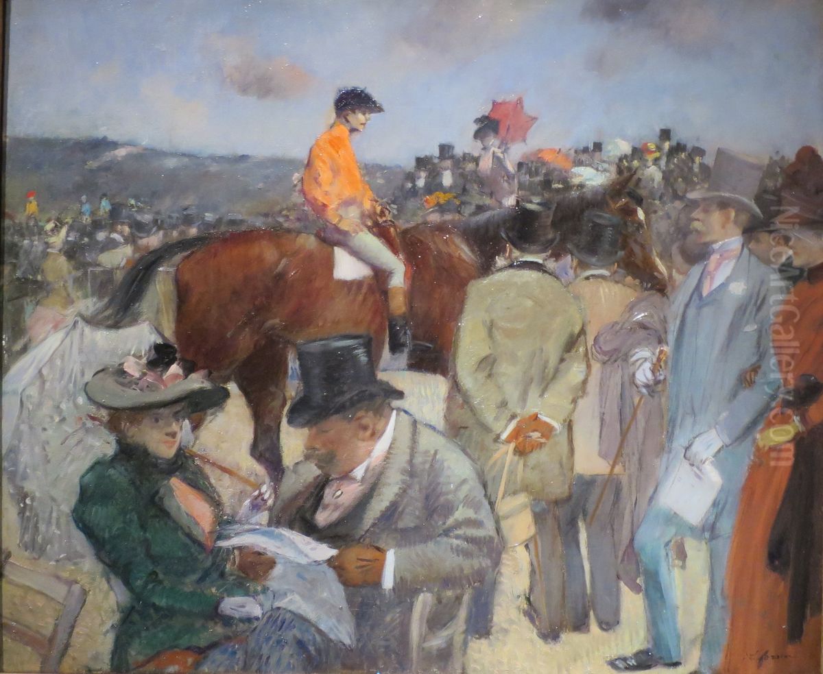 The Horse Race Oil Painting by Jean-Louis Forain
