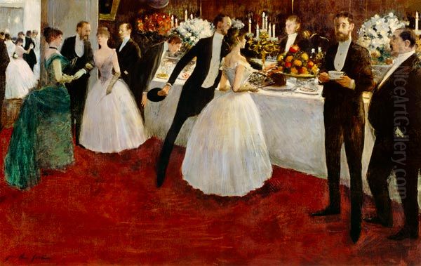 The Buffet Oil Painting by Jean-Louis Forain