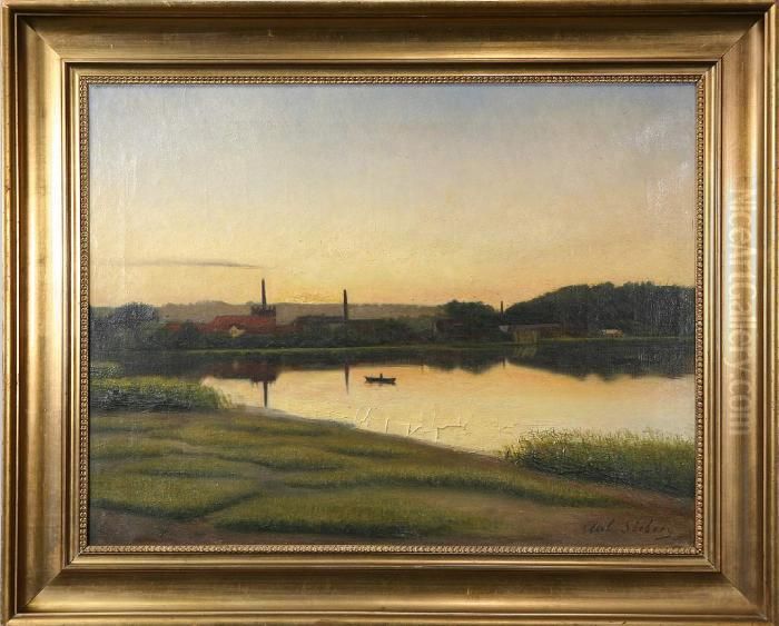 Aftonstamning Oil Painting by Axel Soeborg