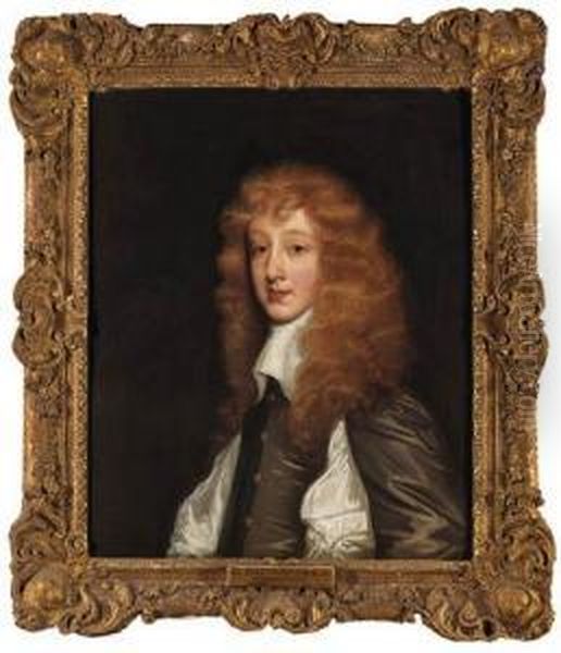 Portrait Of Philip Herbert, 7th 
Earl Of Pembroke, Half-length, In Agreen Doublet And White Shirt Oil Painting by Gerard Soest