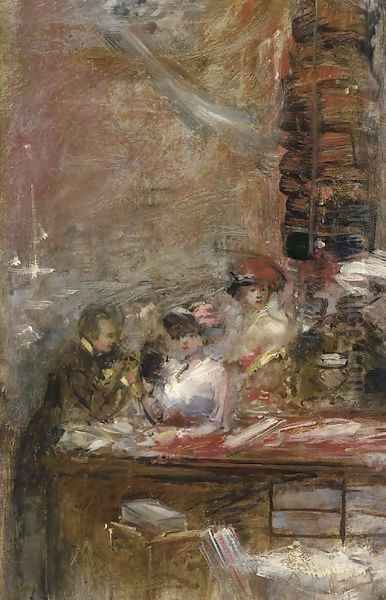 Chez le modiste Oil Painting by Jean-Louis Forain