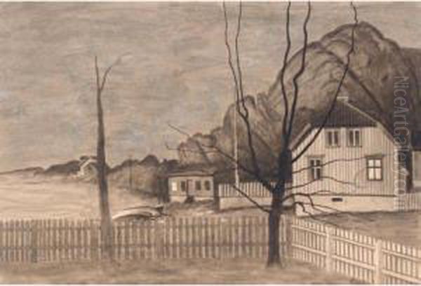 Fra Kjerringvik (from Kjerringvik) Oil Painting by Harald Oscar Sohlberg