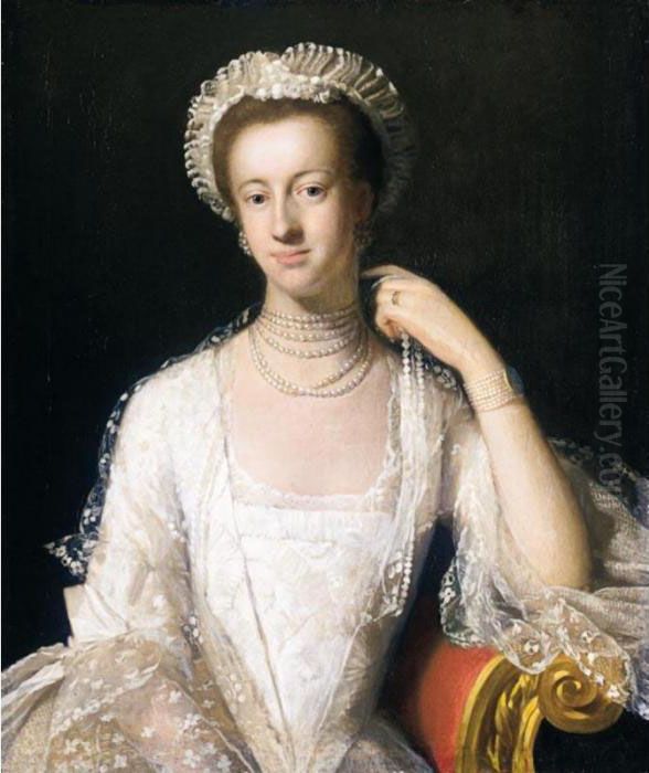 Portrait Of A Member Of The Toke
 Family, Possibly Susanna Milles, Wife Of John Toke, M.p. Oil Painting by Andrea Soldi