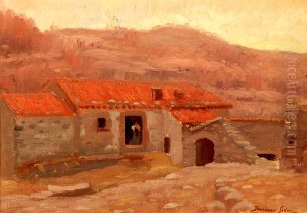 Masia Oil Painting by Domingo I Solergili