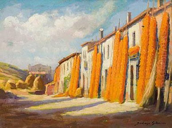 Casa Con Pajares Y Panochas Oil Painting by Domingo I Solergili