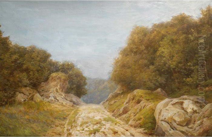 Paisaje Con Camino Oil Painting by Domingo I Solergili