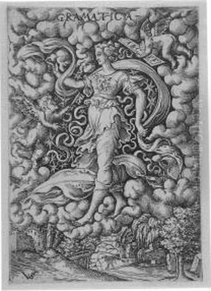 Folge Von 7 Bll.: Die Sieben Freien Kunste In Nielloartigen Darst
 Ellungen. Oil Painting by Virgil Solis