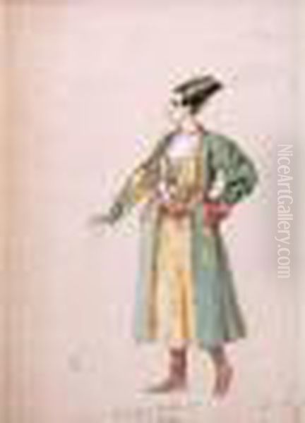 Mine De Plomb Et Aquarelle Sur Papier Oil Painting by Sergei Solomko