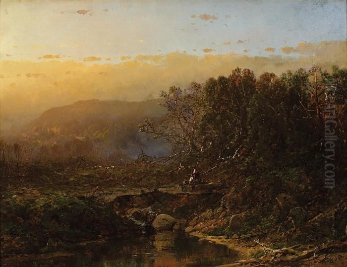 Fishing At Sunrise
Landscape Oil Painting by William Louis Sonntag