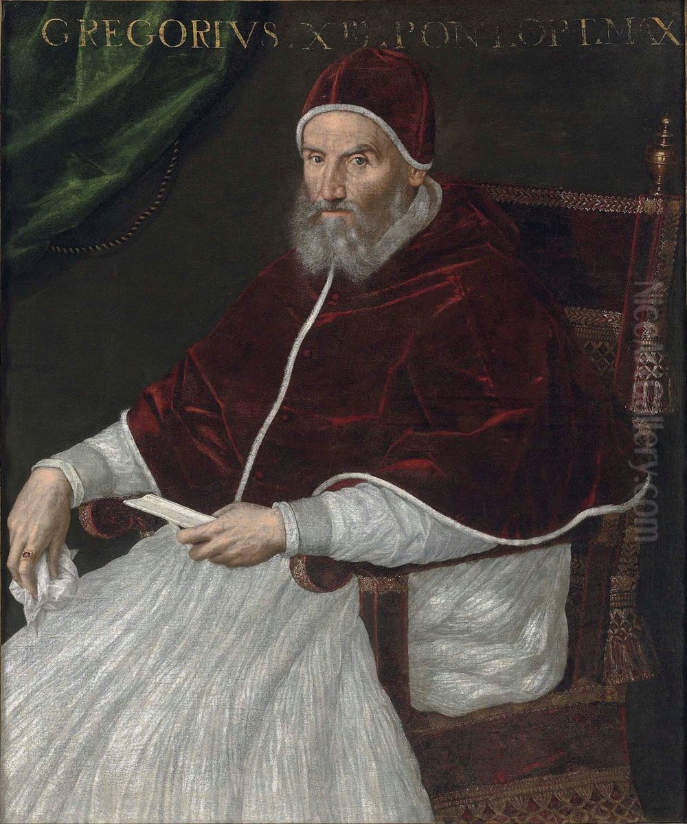 Portrait of Pope Gregory XIII Oil Painting by Lavinia Fontana