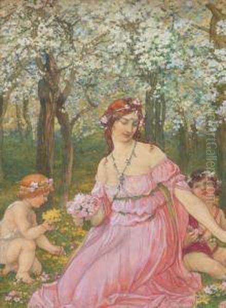 Le Printemps Oil Painting by Elisabeth Sonrel