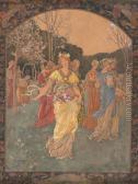 Avril Oil Painting by Elisabeth Sonrel