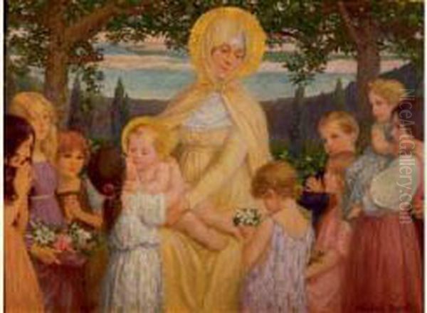 Vierge A L'enfant Oil Painting by Elisabeth Sonrel