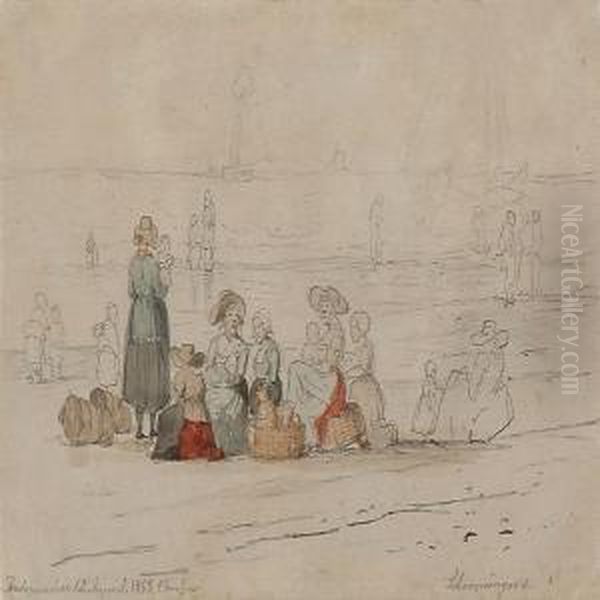 Coastal Scene From Scheveningen, The Netherlands Oil Painting by C. F. Sorensen