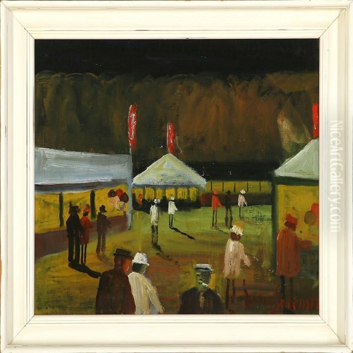 View From Bakken, Evening Oil Painting by Jens Sorensen