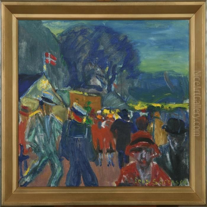 Dyrehavsbakken Oil Painting by Jens Sorensen