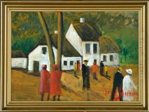 Peter Lieps House, Bakken Oil Painting by Jens Sorensen